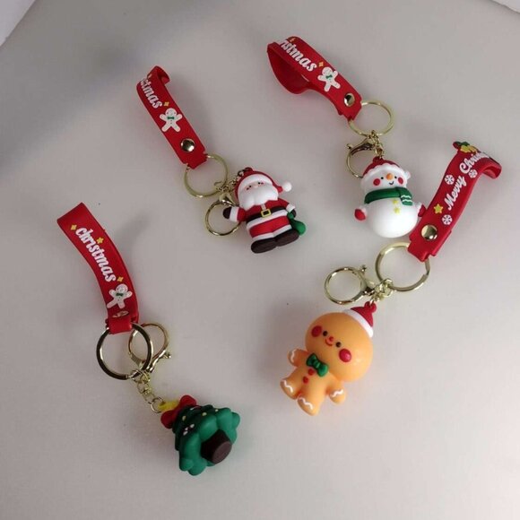 4 pcs Christmas Key Chains Mini Backpack Keychain Wristlet Key ring Cute Cartoon - Picture 1 of 5